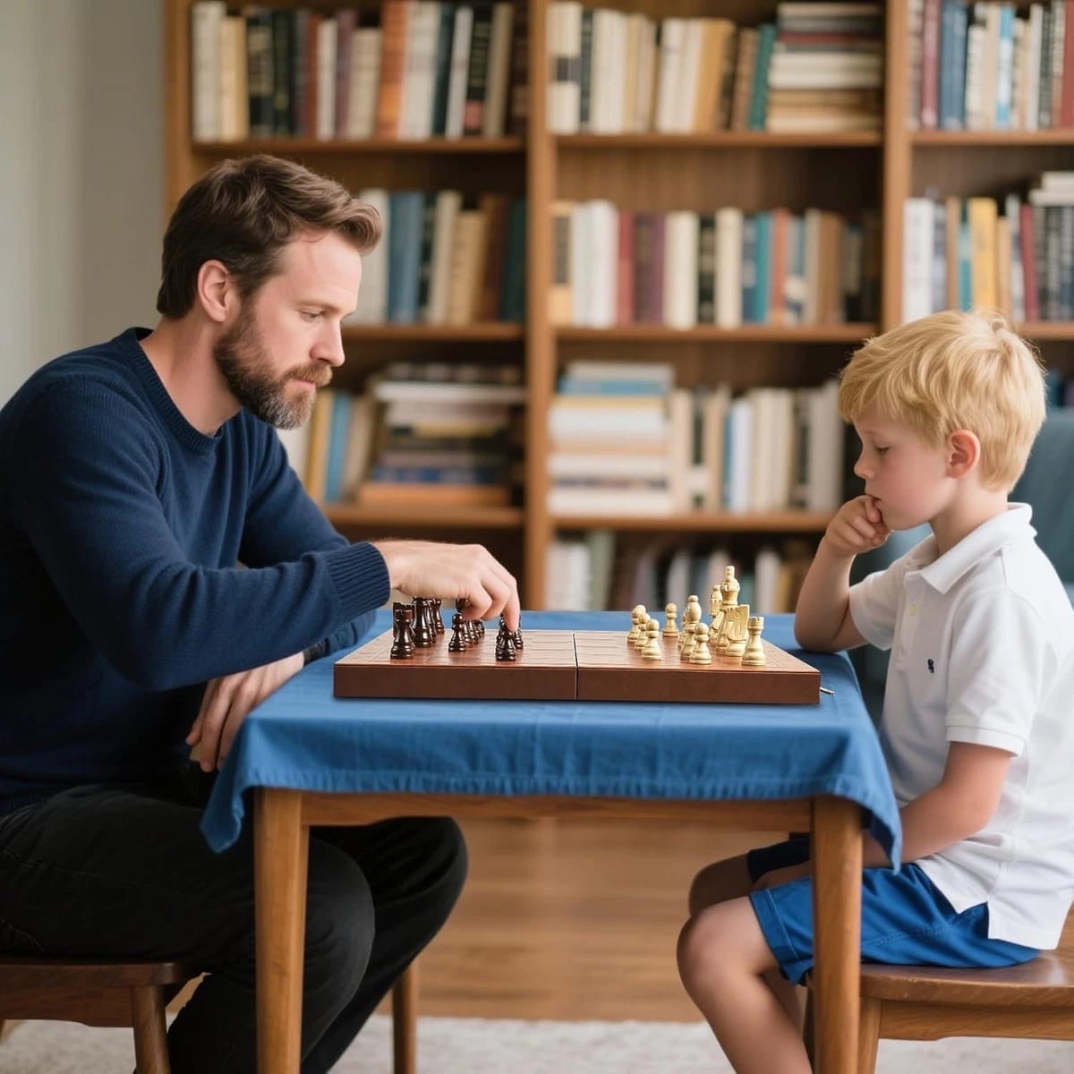 Premium Folding Wooden Chess Set with Leather Finish Board & Wooden Staunton Chess Pieces Ali Sports