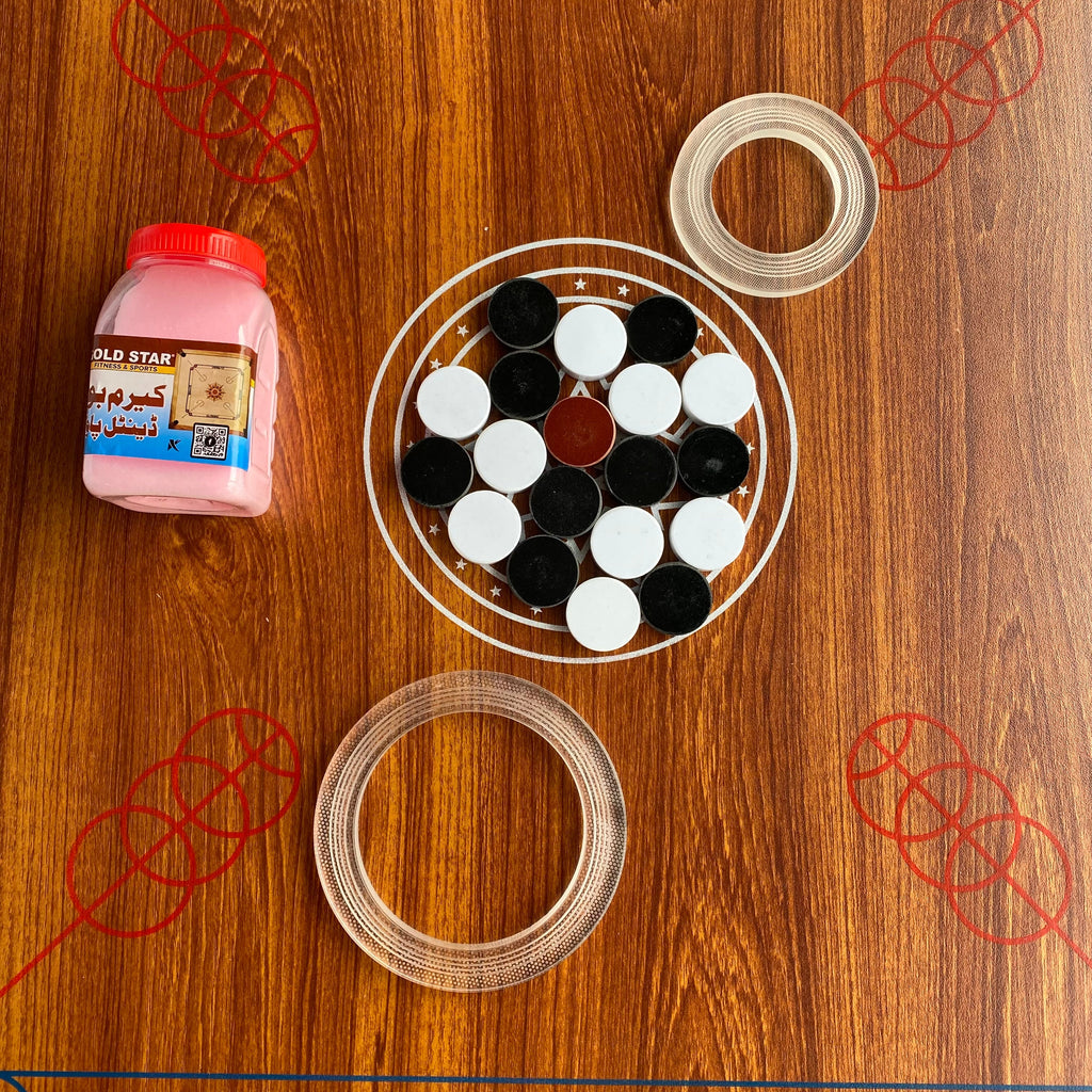 Carrom Board Bundle – Complete Set with Coins, Striker & Powder Ali Sports