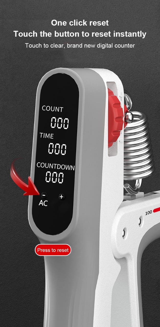Heavy Duty 100kg Hand Gripper V4| Adjustable Grip Strength Trainer with Digital Display & Type-C Charging Ali Sports