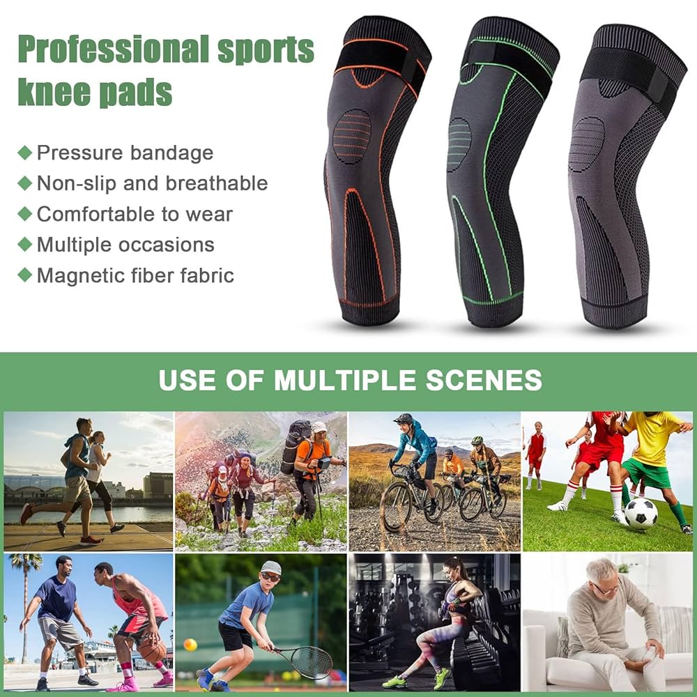 Warm Knee Support Brace with Adjustable Strap (Pair) – Compression Sleeve for Running, Gym & Arthritis Relief