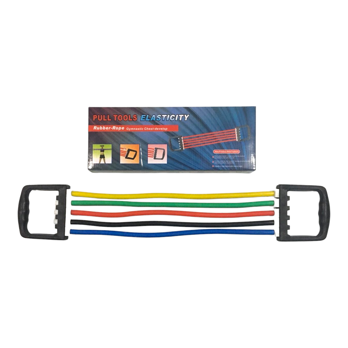 Chest Expander with Rubber Resistance Ropes - Ali Sports