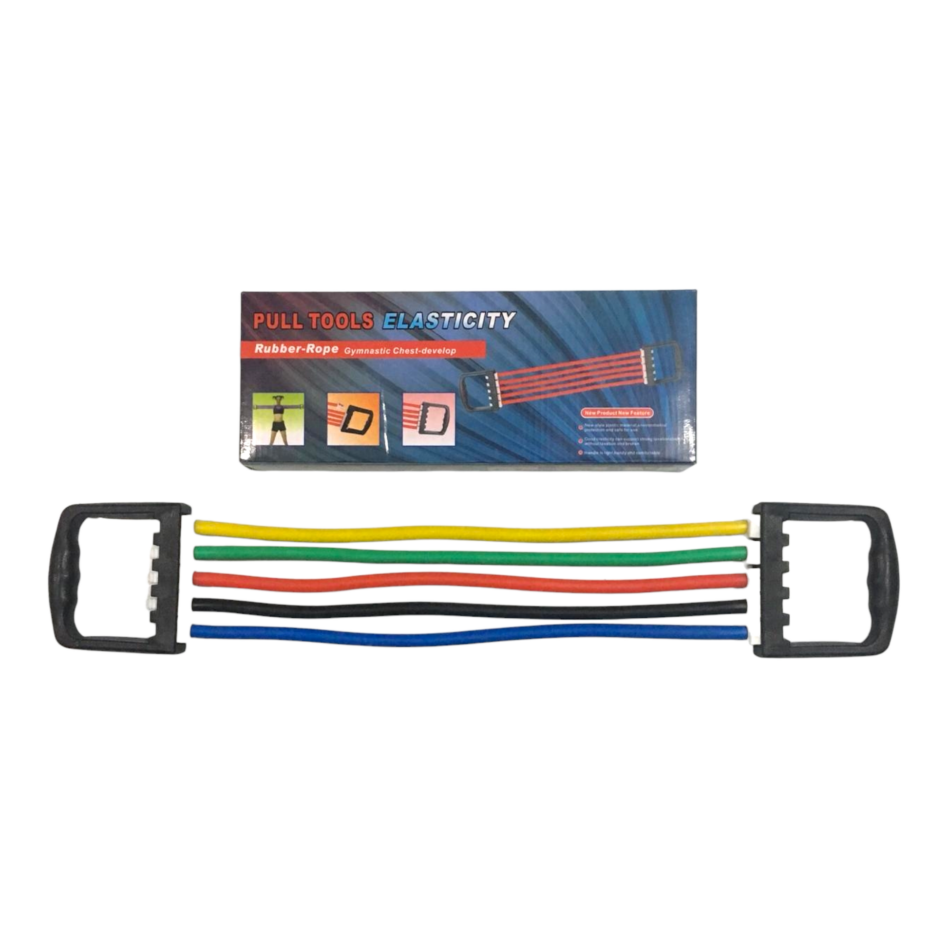 Chest Expander with Rubber Resistance Ropes - Ali Sports