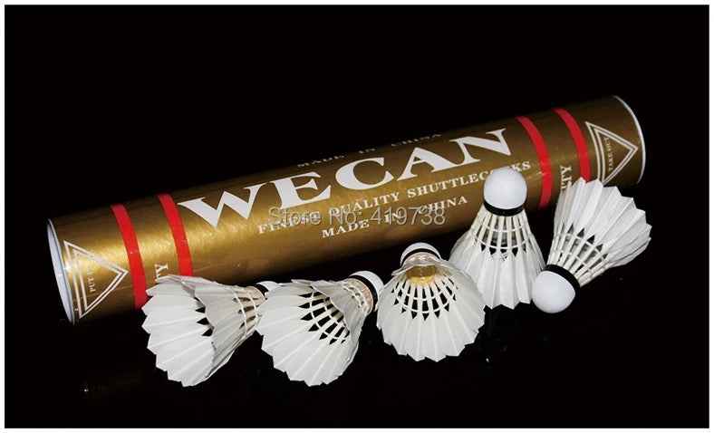Wecan Gold Badminton Feather Shuttlecocks - 1 Dozen