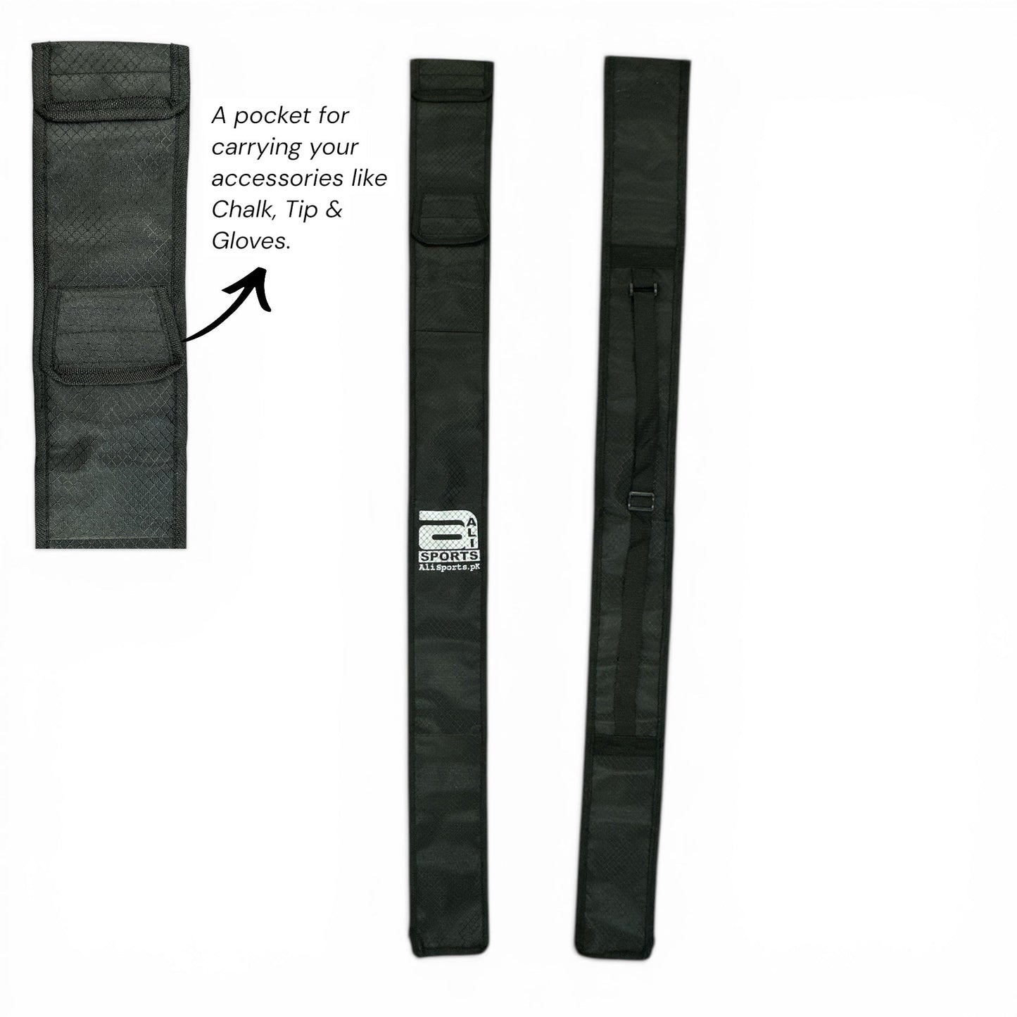 Snooker Cue Carry Case with Accessory Pocket Ali Sports