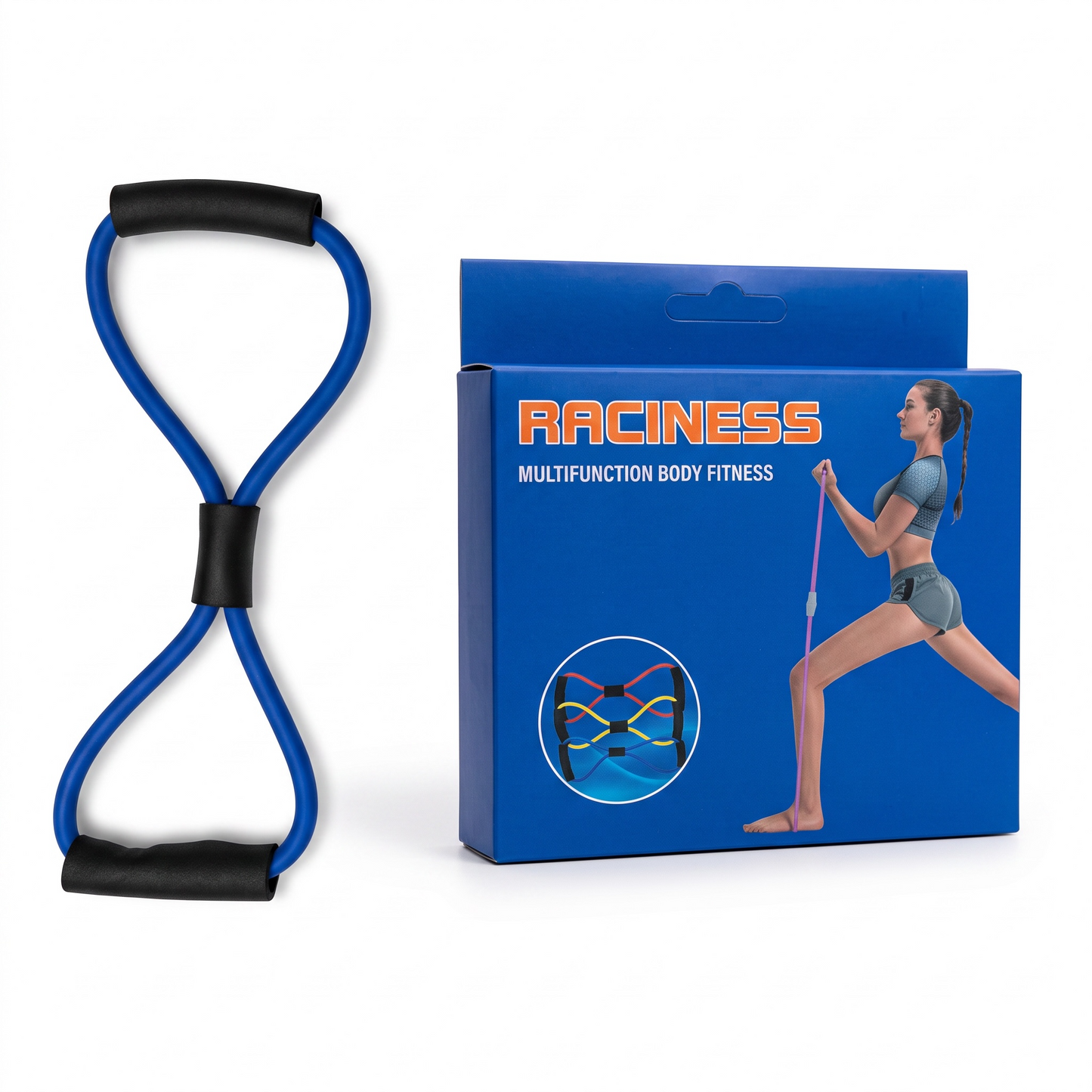 RACINESS Figure 8 Resistance Band with Foam Handles