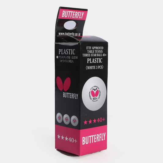 Butterfly 3 Star 40+ Table Tennis Ball (Pack of 3) Butterfly