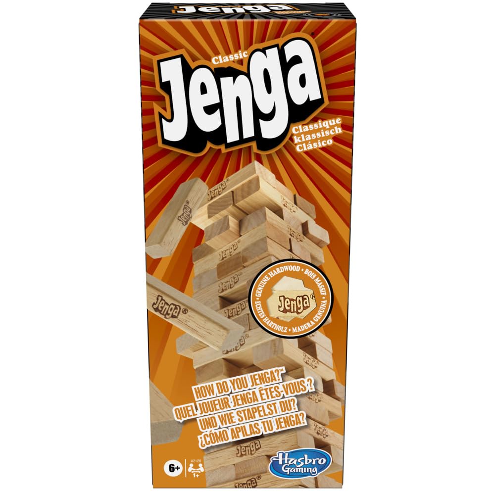 Jenga Classic Stacking Tower Game – Made with Genuine Hardwood Blocks Ali Sports