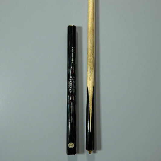 Ajun Artisan Gloss Snooker Cue – Elegant Short Handle with Decorative Patterned Grip