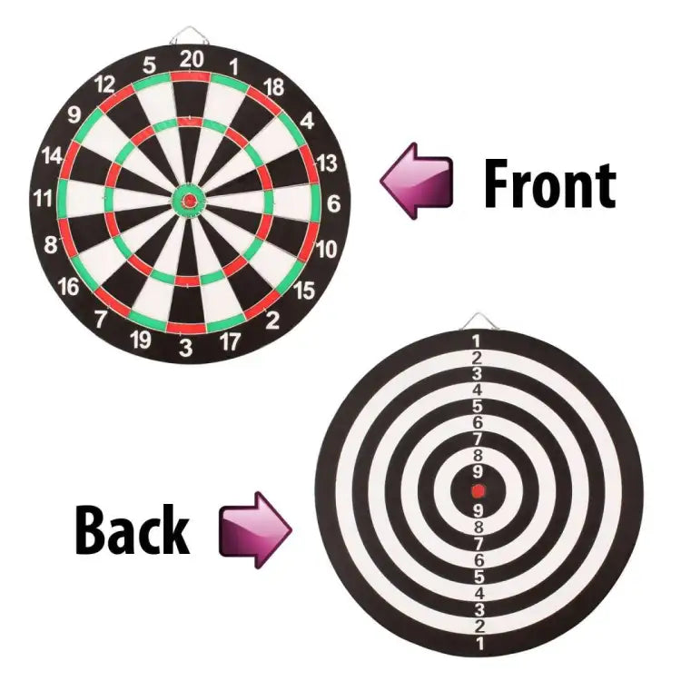 Dartboard Double Sided with Metallic Darts - Ali Sports