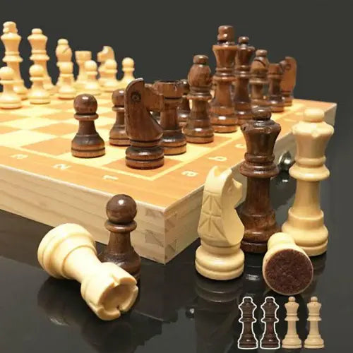 Wooden Chess Checkers Set - Ali Sports
