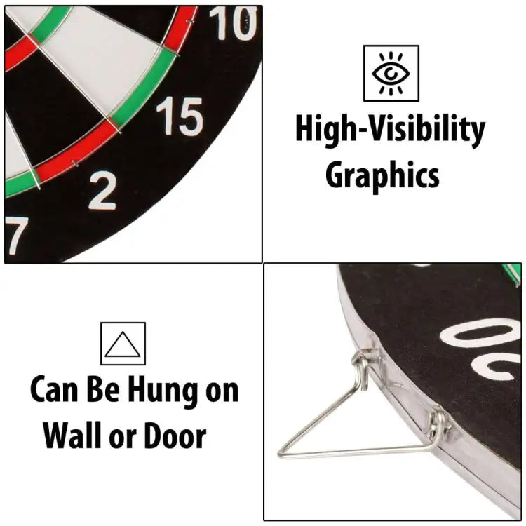 Dartboard Double Sided with Metallic Darts - Ali Sports