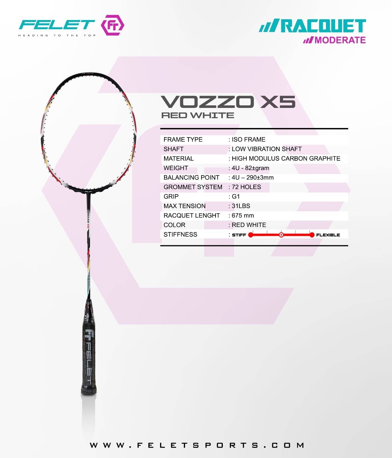 Felet VOZZO X5 Badminton Racket - Ali Sports