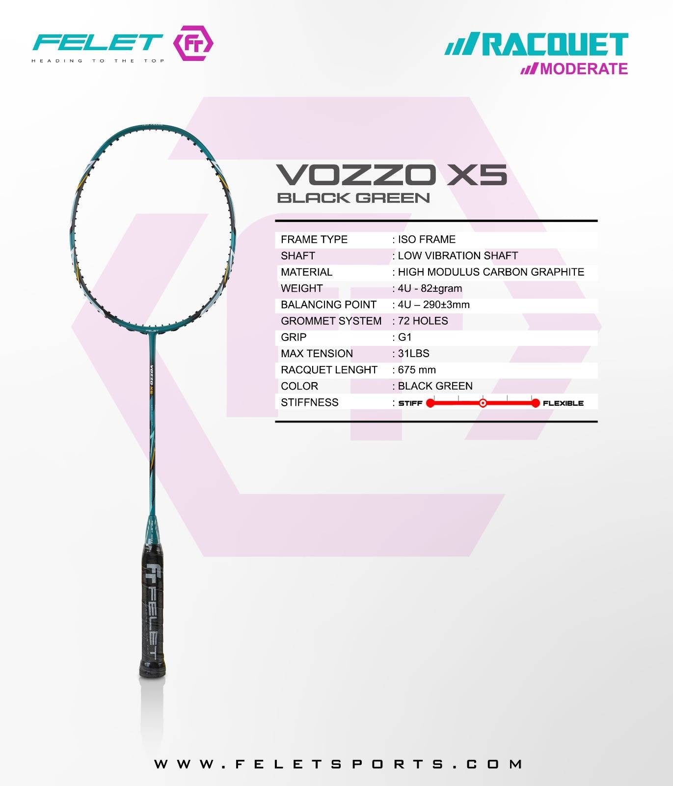 Felet VOZZO X5 Badminton Racket - Ali Sports
