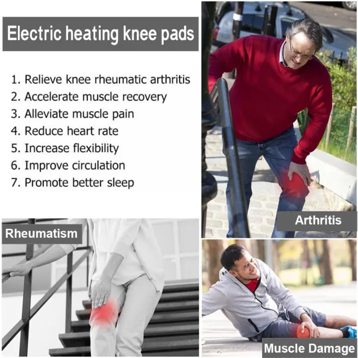 Electric Heated Knee Pad – Infrared Therapy Support Brace for Pain Relief & Joint Recovery - Ali Sports