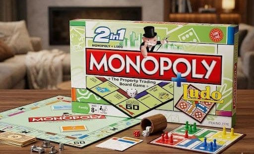 Monopoly+Ludo 2 in 1 Board Game Ali Sports