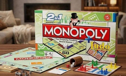 Monopoly+Ludo 2 in 1 Board Game Ali Sports