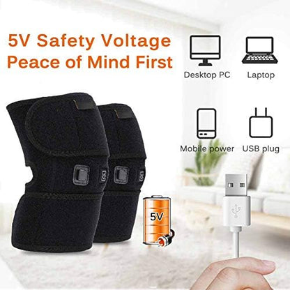 Electric Heated Knee Pad – Infrared Therapy Support Brace for Pain Relief & Joint Recovery - Ali Sports
