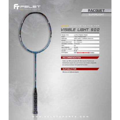 Felet Visible Light 900 Badminton Racket - Ali Sports