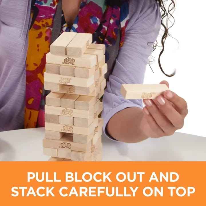 XL Jenga Wooden Tower Game – Giant Tumbling Stacking Blocks for Kids & Adults
