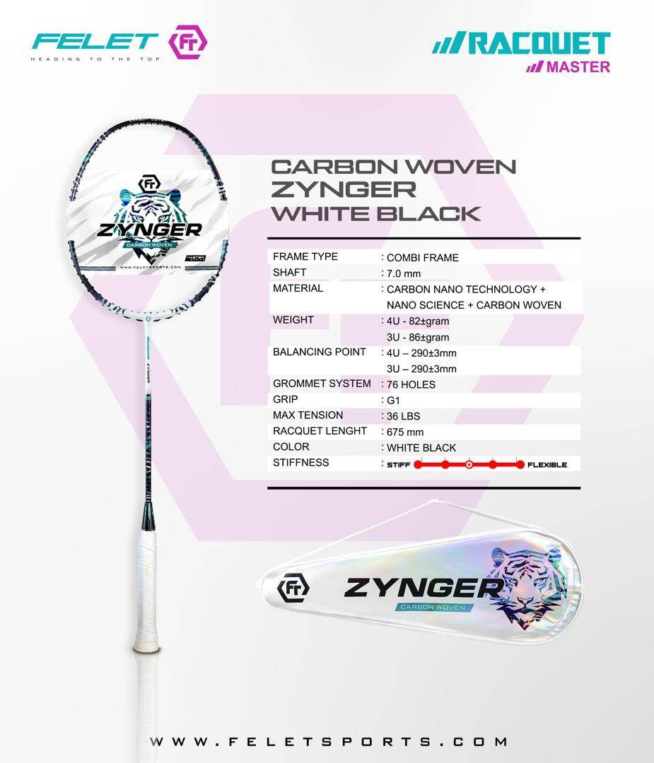 Felet Carbon Woven Zynger Badminton Racket - Ali Sports