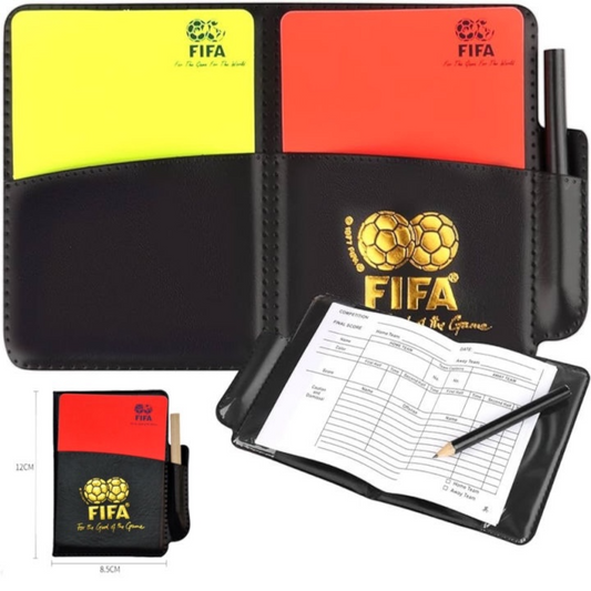 FIFA Referee Cards - Red & Yellow Cards with Pencil & Notes