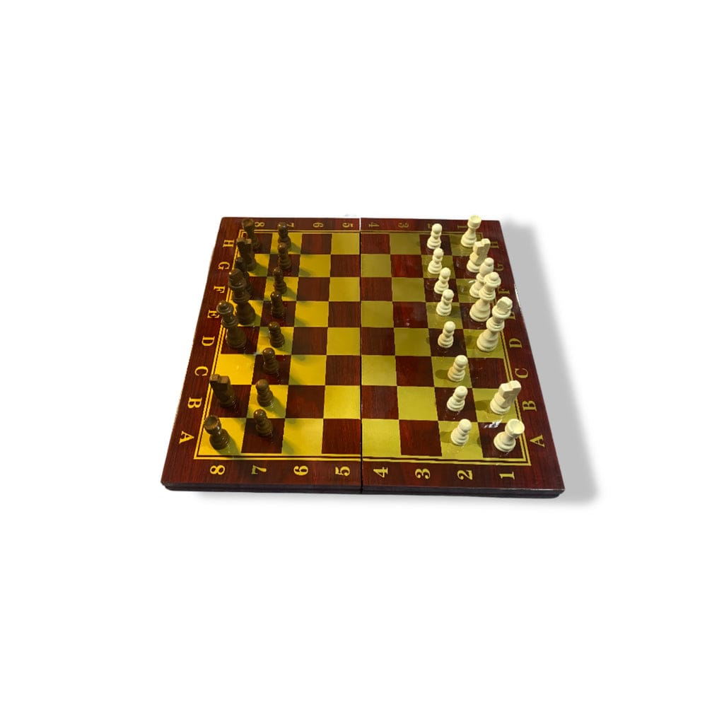 Wooden Chess Board & Checkers Set