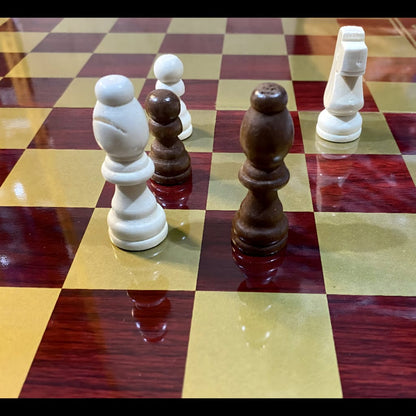 Wooden Chess Board & Checkers Set