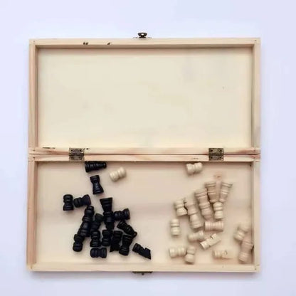 Wooden Chess Board & Checkers Set