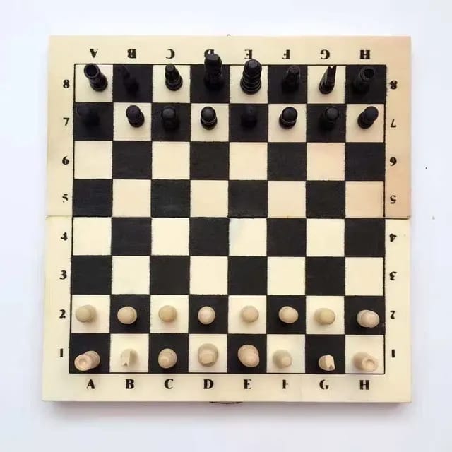 Wooden Chess Board & Checkers Set