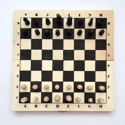Wooden Chess Board & Checkers Set