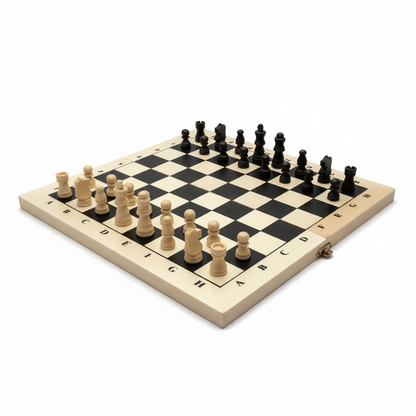 Wooden Chess Board & Checkers Set