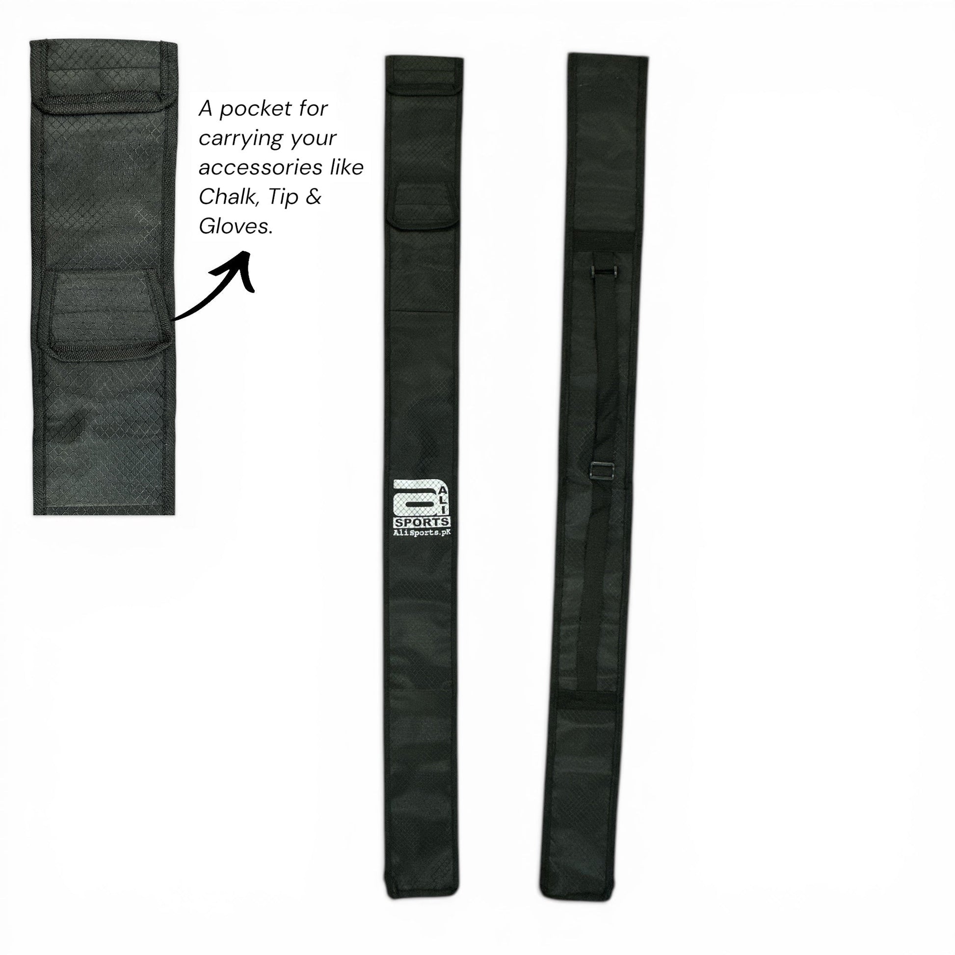 Snooker Cue Carry Case with Accessory Pocket Ali Sports