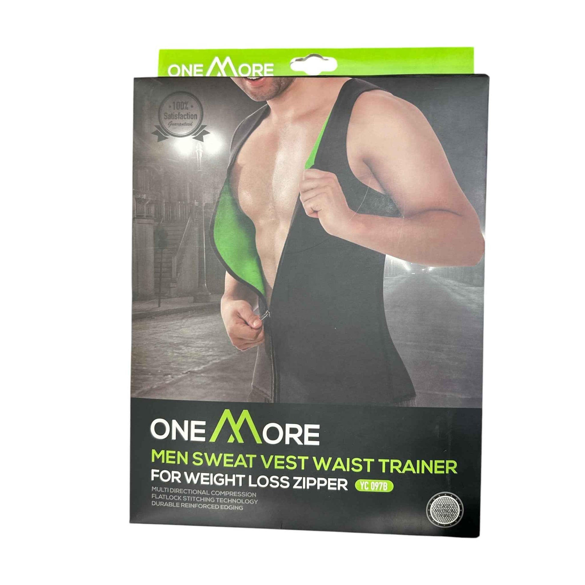 Men’s Sweat Vest Waist Trainer with Zipper | Sauna Compression Weight Loss Vest YC-097B