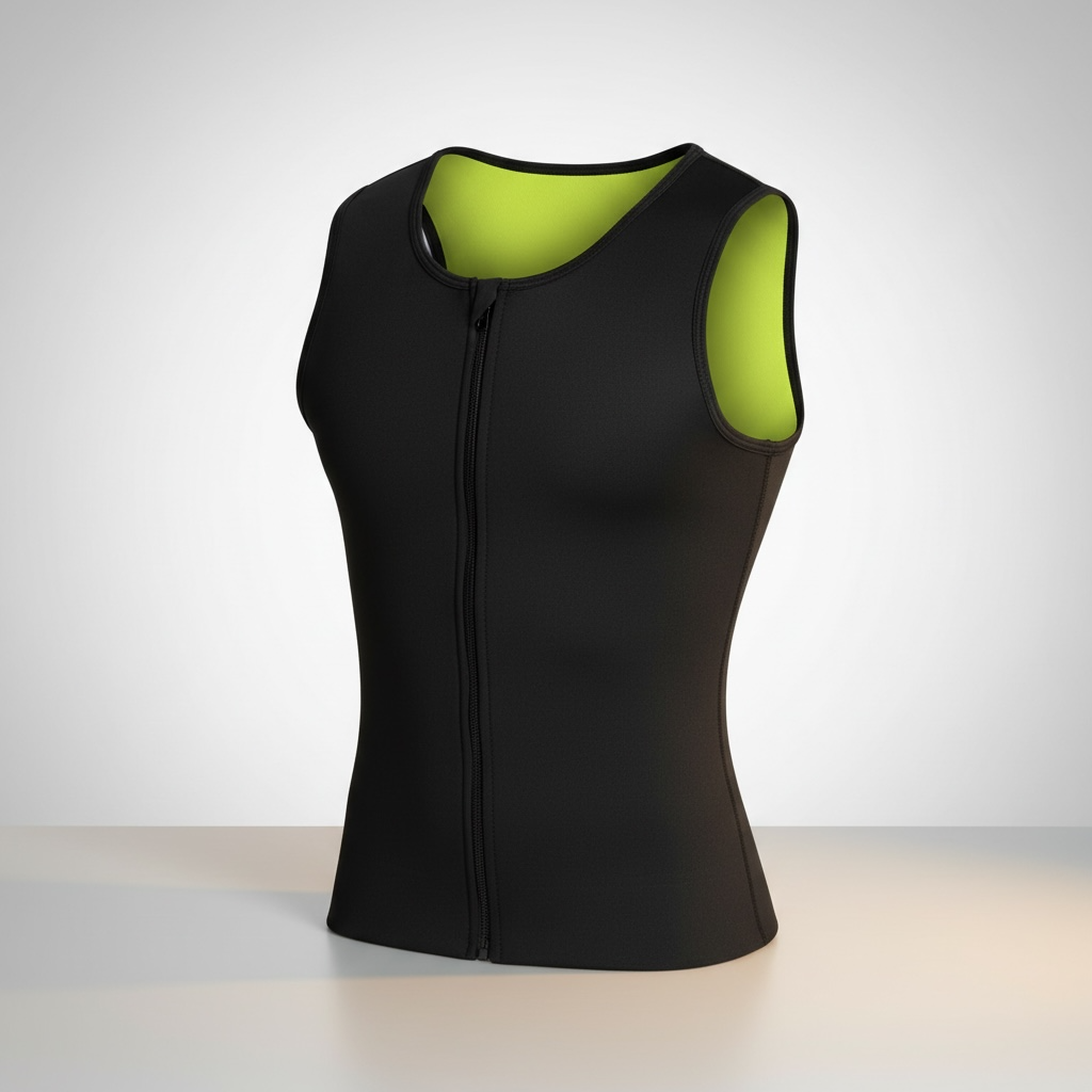 Men’s Sweat Vest Waist Trainer with Zipper | Sauna Compression Weight Loss Vest YC-097B