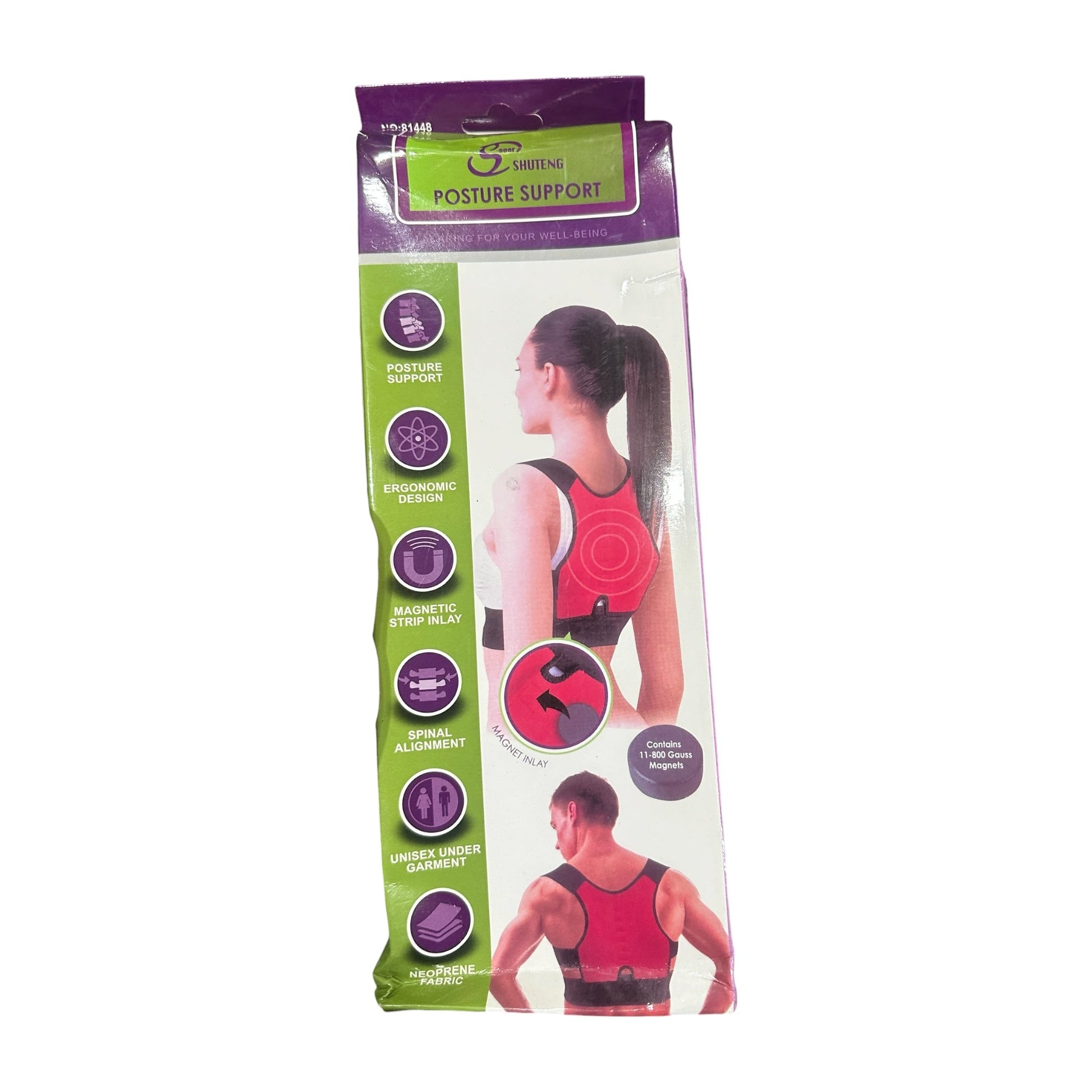 Unisex Magnetic Posture Support Belt – Neoprene Back Brace with Magnetic Strip Inlay for Spinal Alignment & Posture Correction Ali Sports