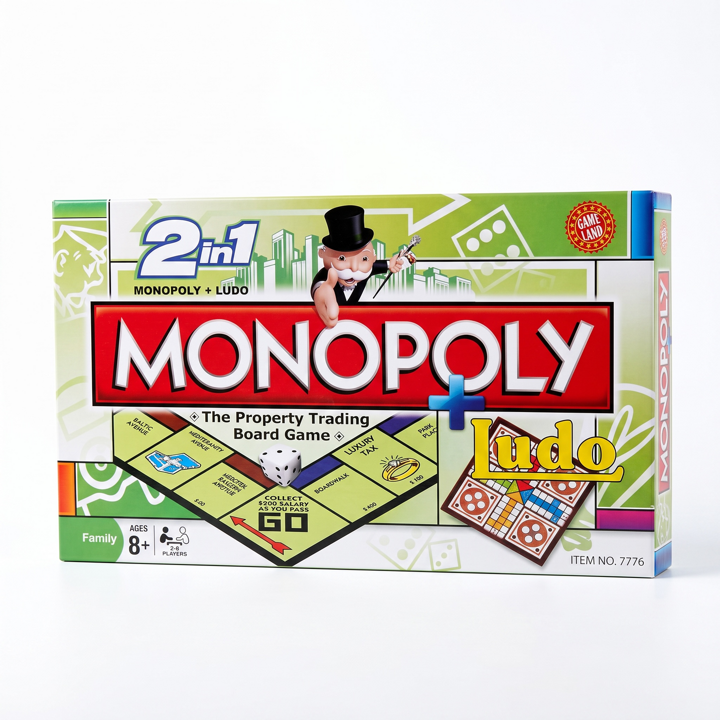 Monopoly+Ludo 2 in 1 Board Game Ali Sports