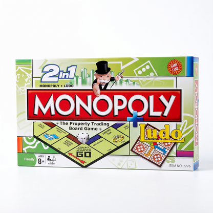 Monopoly+Ludo 2 in 1 Board Game Ali Sports