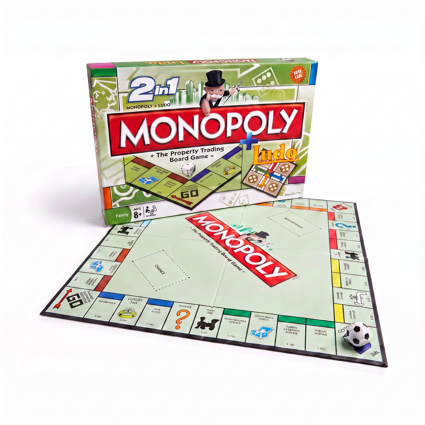 Monopoly+Ludo 2 in 1 Board Game Ali Sports