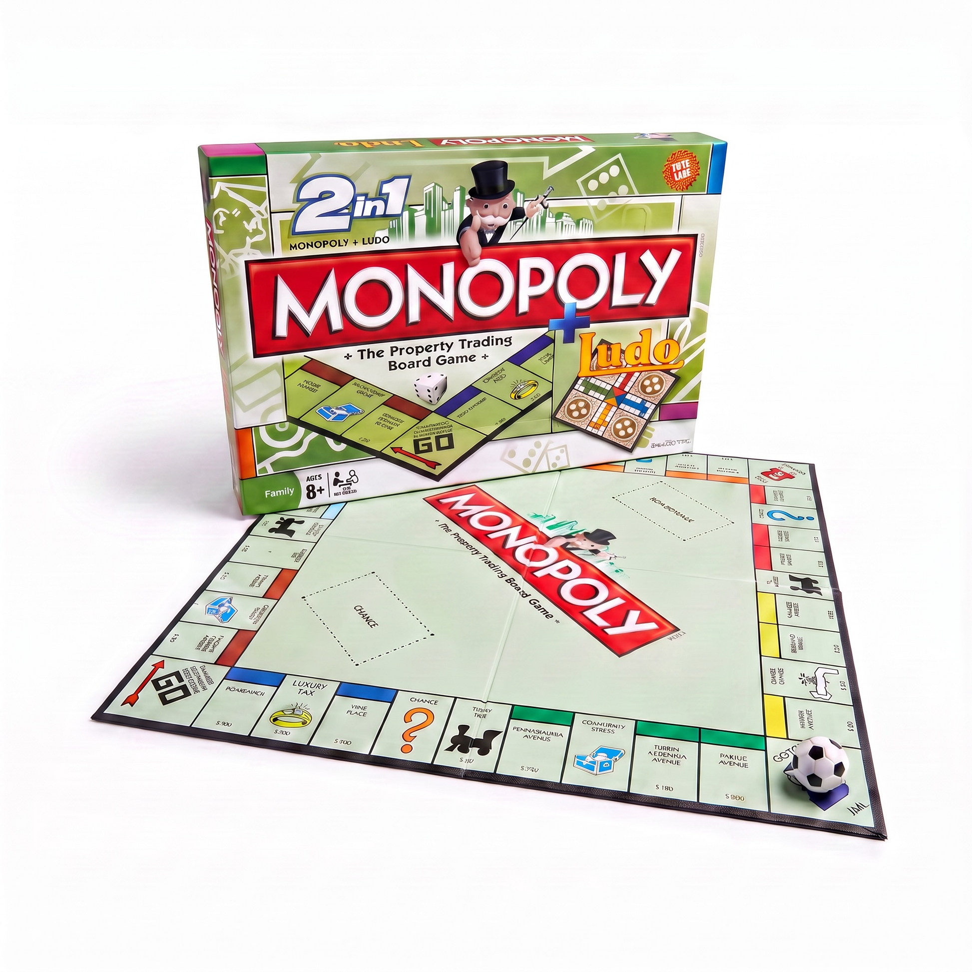 Monopoly+Ludo 2 in 1 Board Game Ali Sports