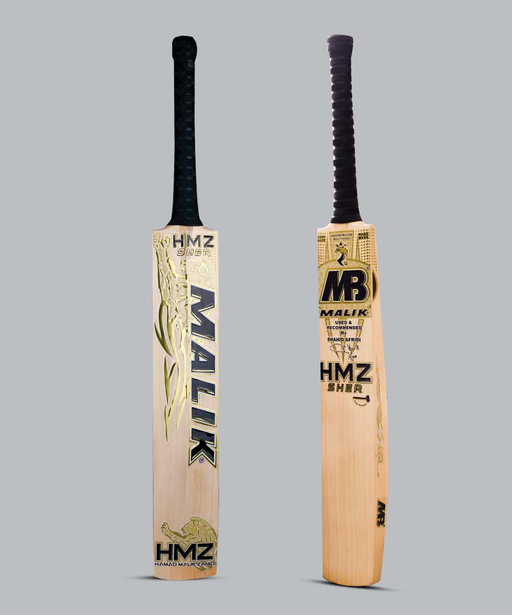 MB Malik HMZ Sher Gold Cricket Bat - Ali Sports