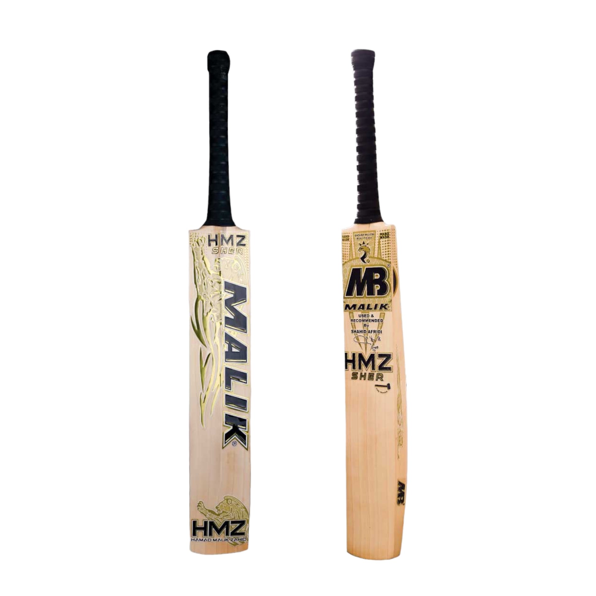 MB Malik HMZ Sher Gold Cricket Bat - Ali Sports