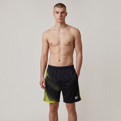 MAXX Black & Yellow Halftone Athletic Shorts MAXX