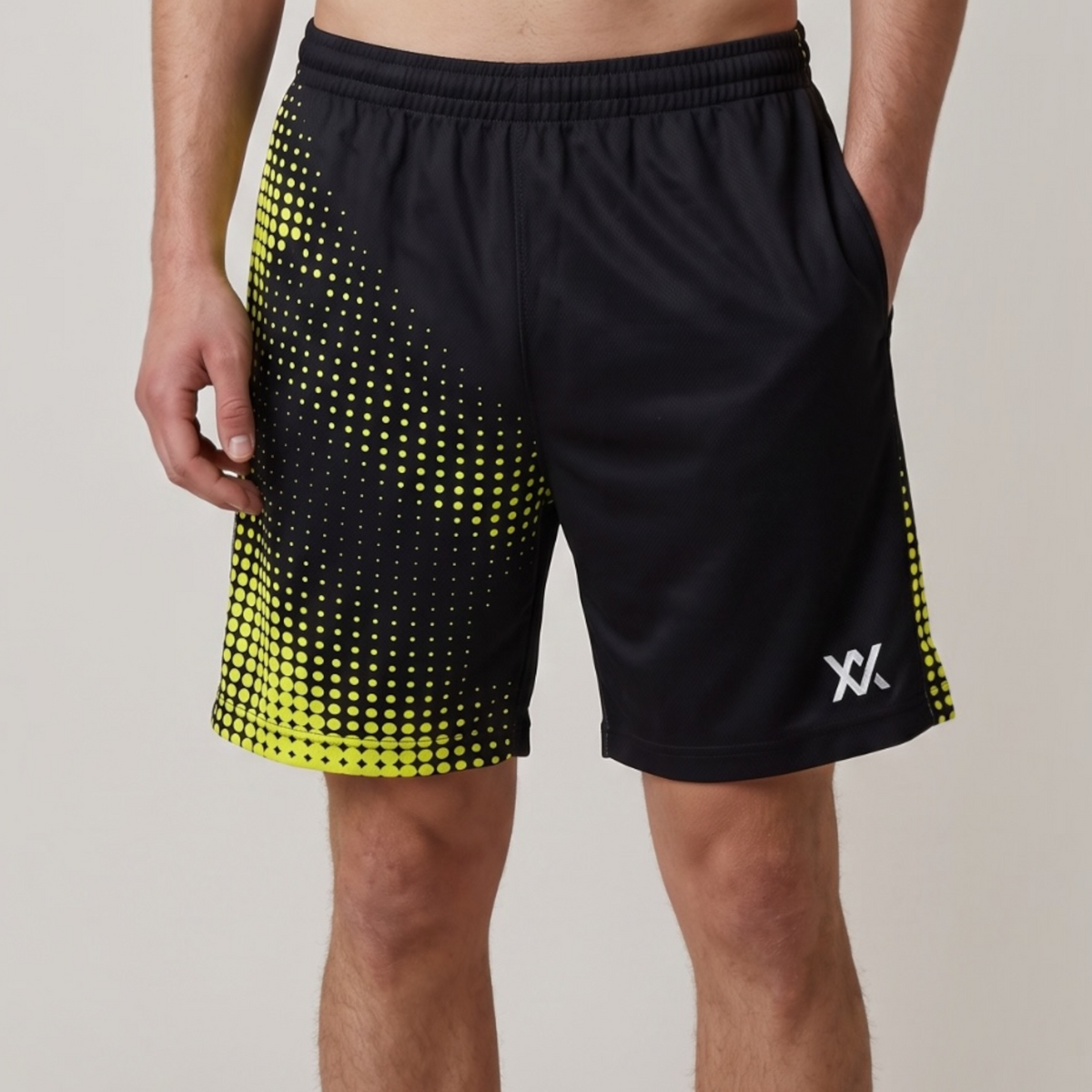 MAXX Black & Yellow Halftone Athletic Shorts MAXX