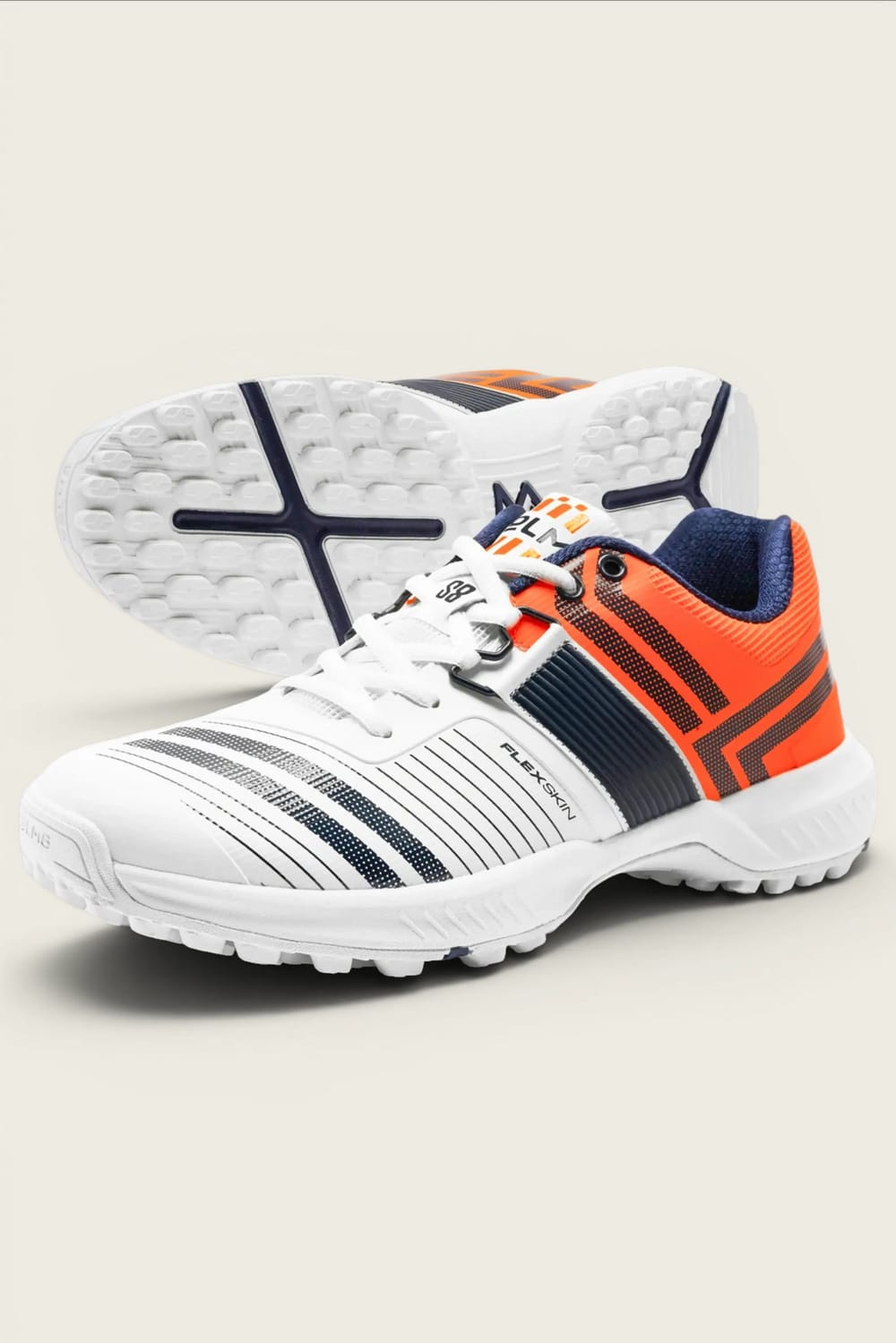 SOLM8 S8 3.0 Cricket Shoes - White / Orange SOLM8