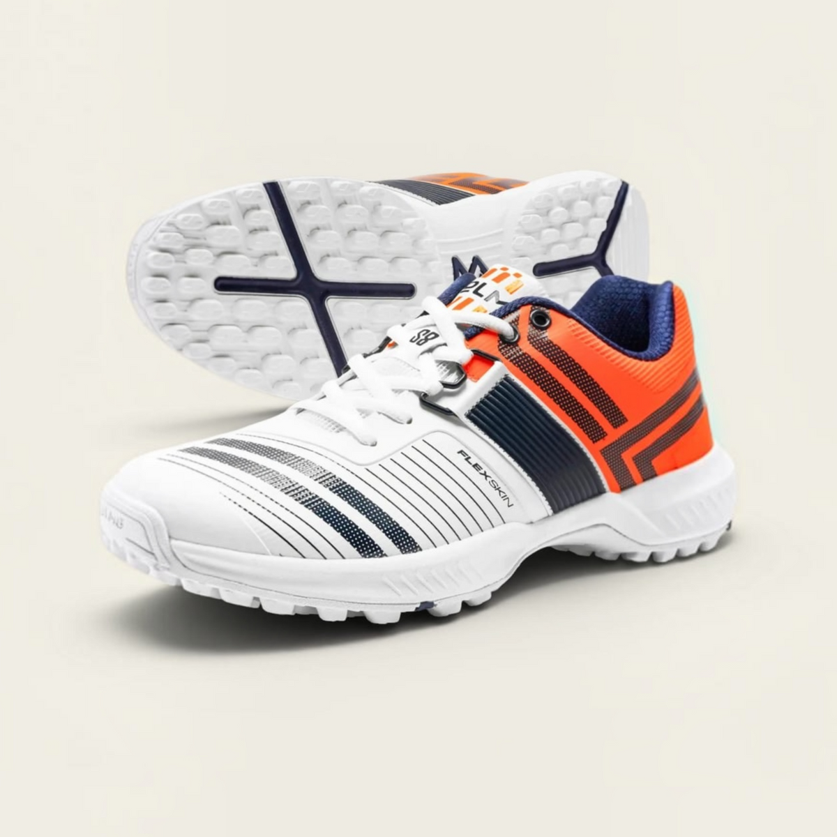 SOLM8 S8 3.0 Cricket Shoes - White / Orange SOLM8