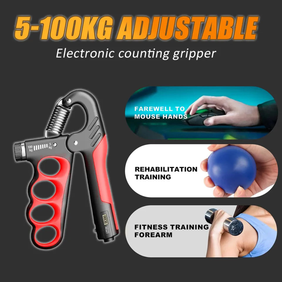 Hand Gripper Adjustable 5-100kg with Digital Counter V3 Ali Sports
