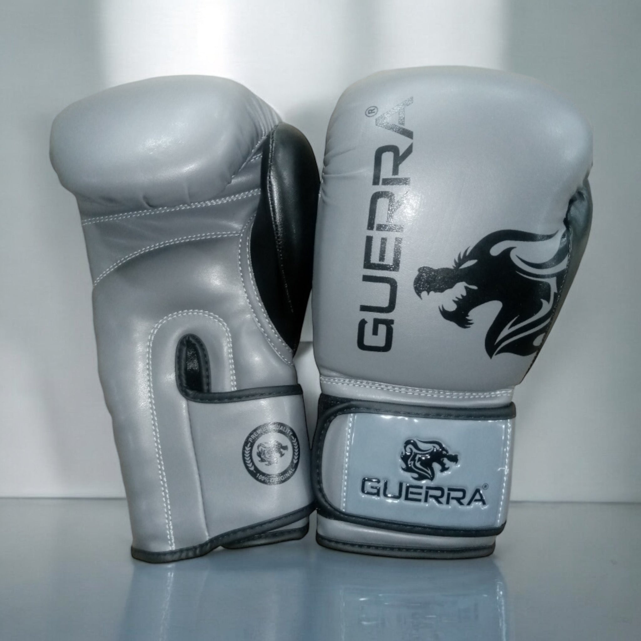 Boxing Gla Guerra Professional Boxing Gloves (Grey) - Ali Sports