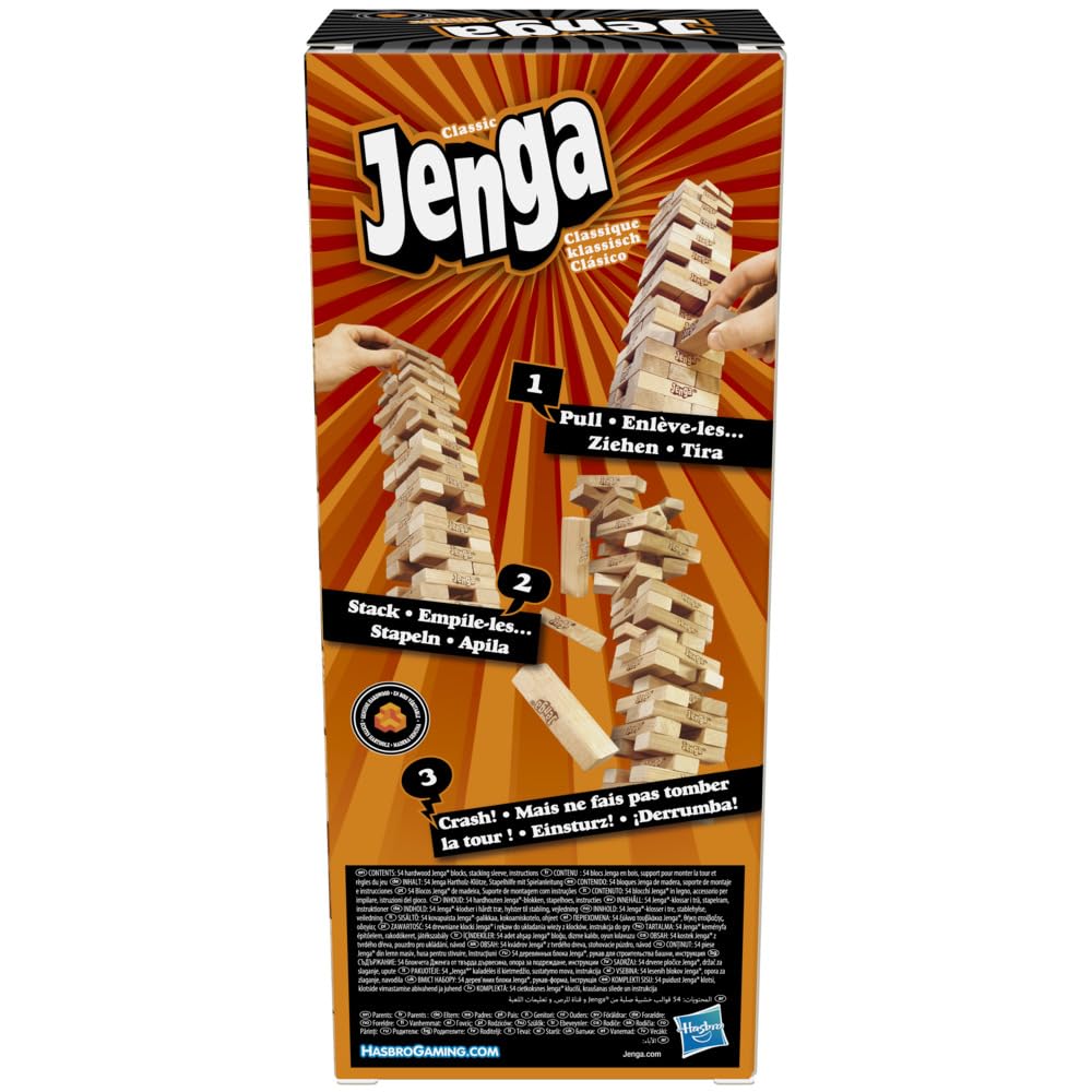 Jenga Classic Stacking Tower Game – Made with Genuine Hardwood Blocks Ali Sports