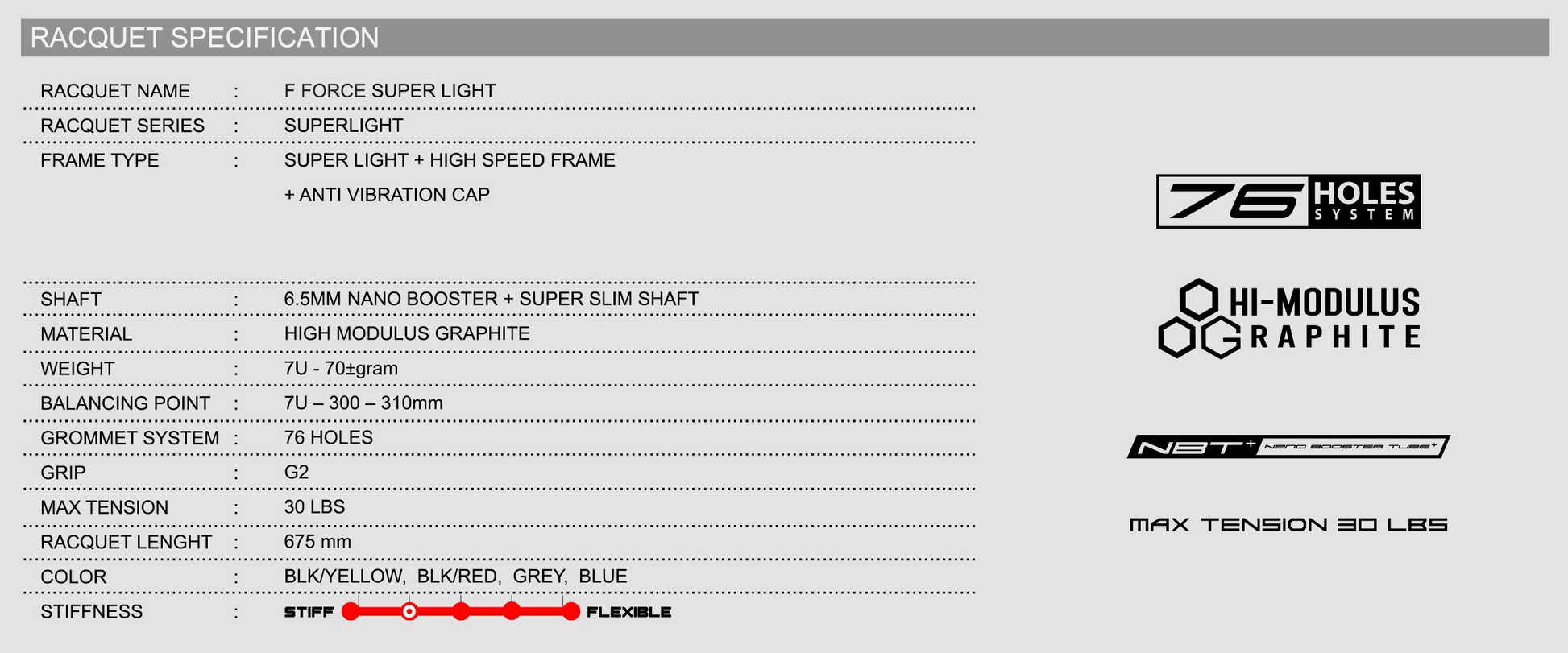Felet F-Force Super Light Badminton Racket - Ali Sports