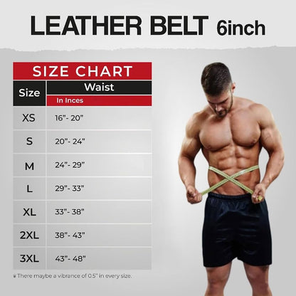 GymUp 6 Inch Adjustable Leather Weight Lifting Gym Belt GymUp